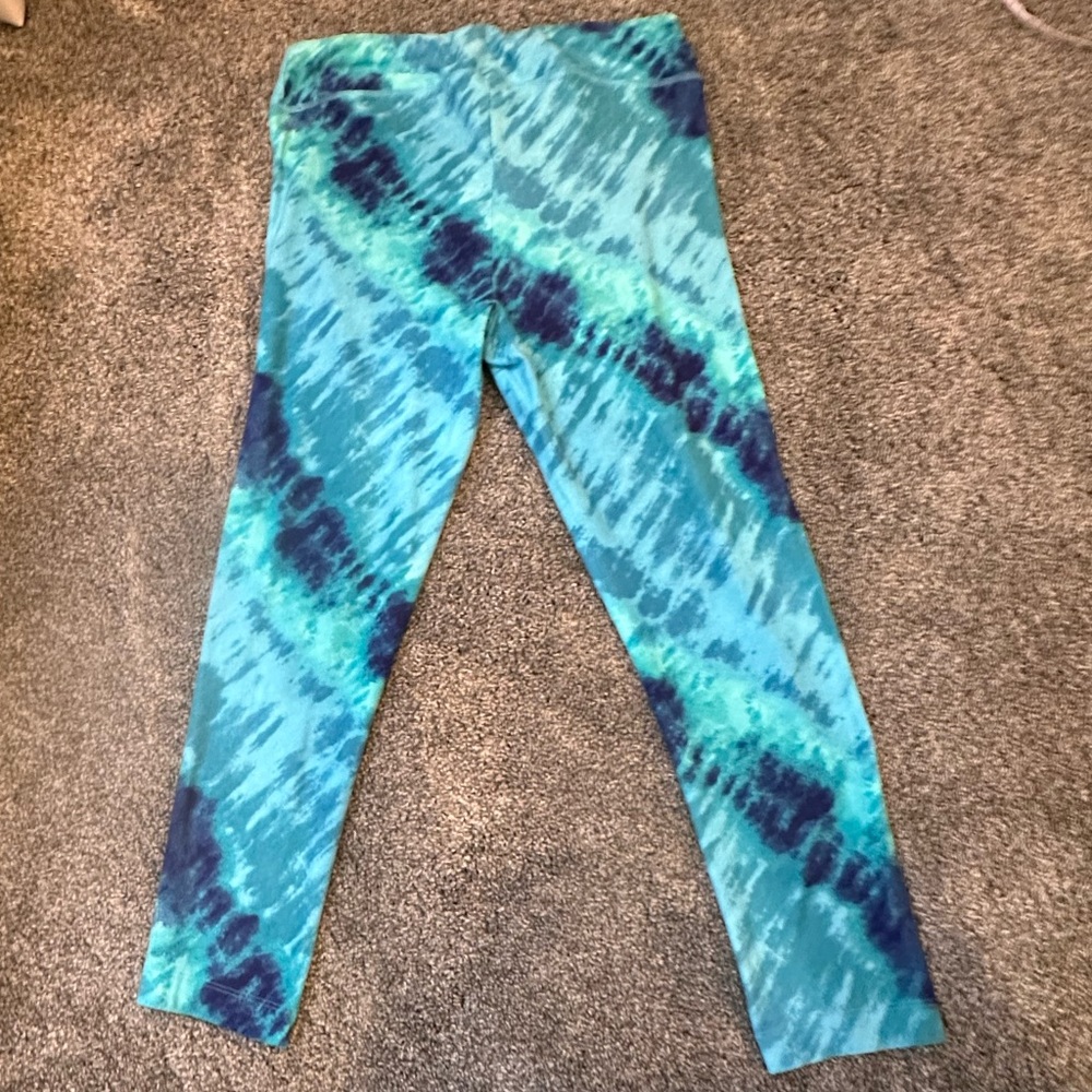 Wide waistband & Super Soft Vibrant Blue Tie-Dye Leggings | S | Like New - Picture 8 of 17